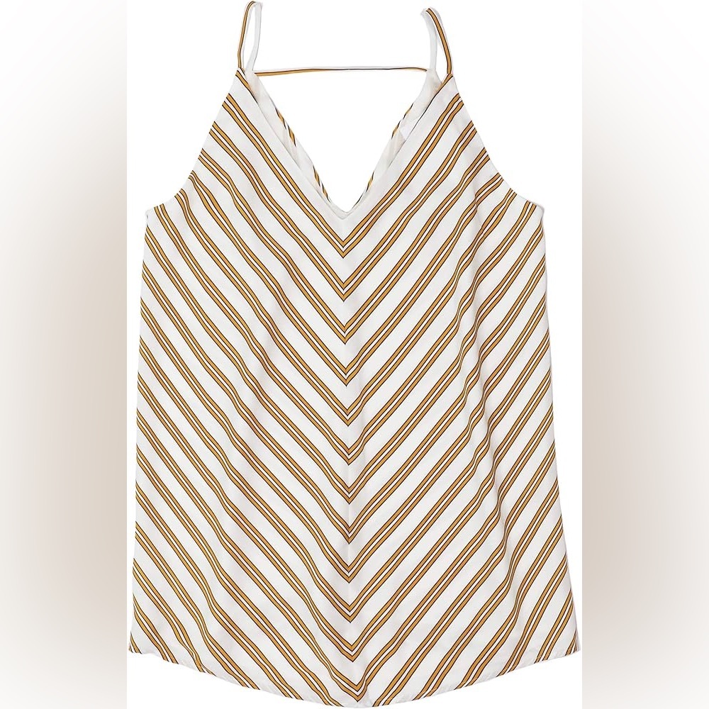 LOFT Golden Yellow and White Chevron Camisole Tank - Picture 5 of 6